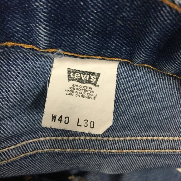 Vintage Levis Mens Straight Fit Blue Jeans size 36 to 38x30 Stretch‎ Denim Pants - Picture 6 of 16